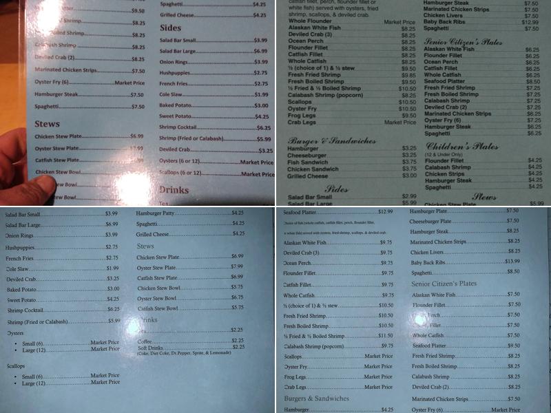 Lighthouse Fish Camp Menu