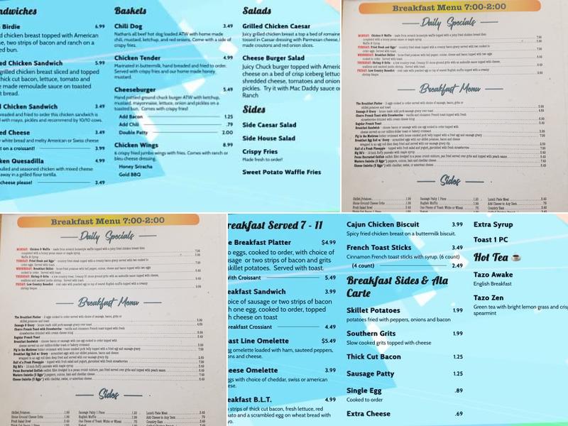 Coast Line Cafe Menu