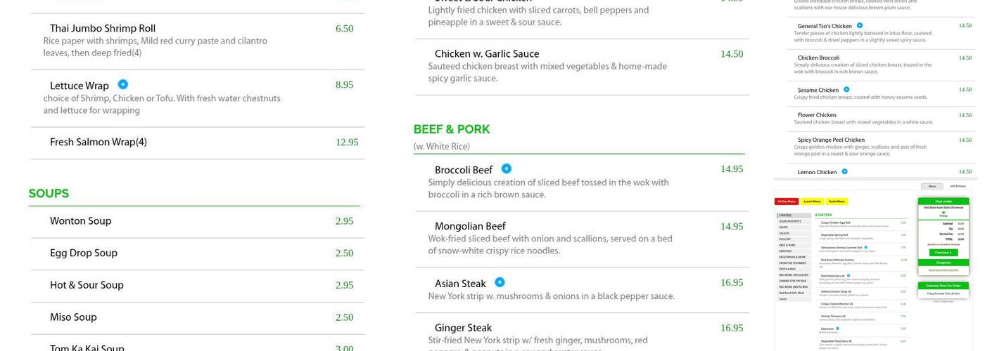 Red Bowl Asian Bistro Menu