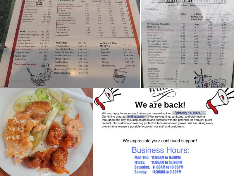 Winn Buffet Menu
