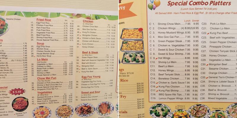 King's Lite Express Menu
