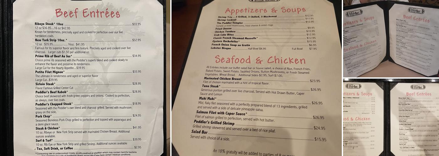 Peddler Steak House Menu