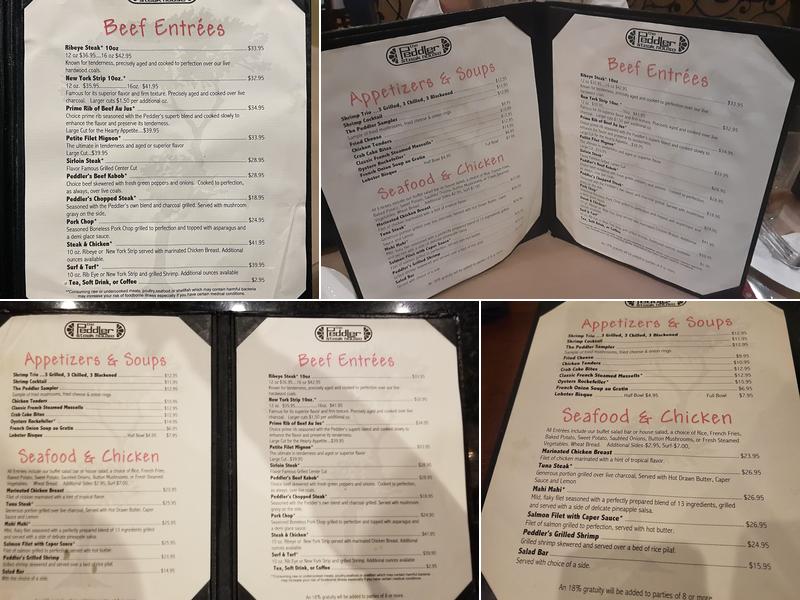 Peddler Steak House Menu