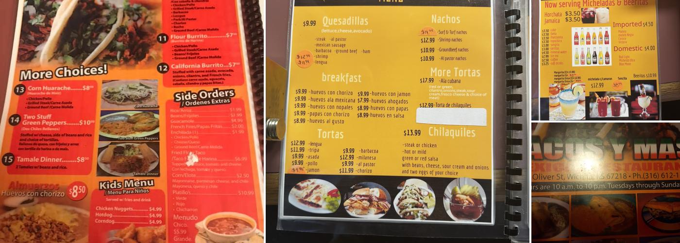 Tacos Y Más Menu