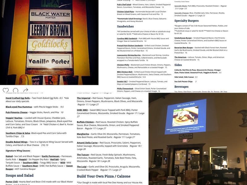 Southern Hops Brewing Co. Menu