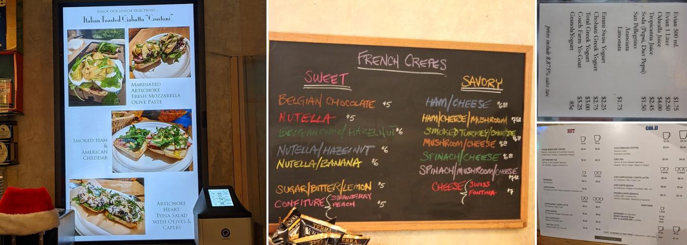 Manhattan Espresso Cafe Menu