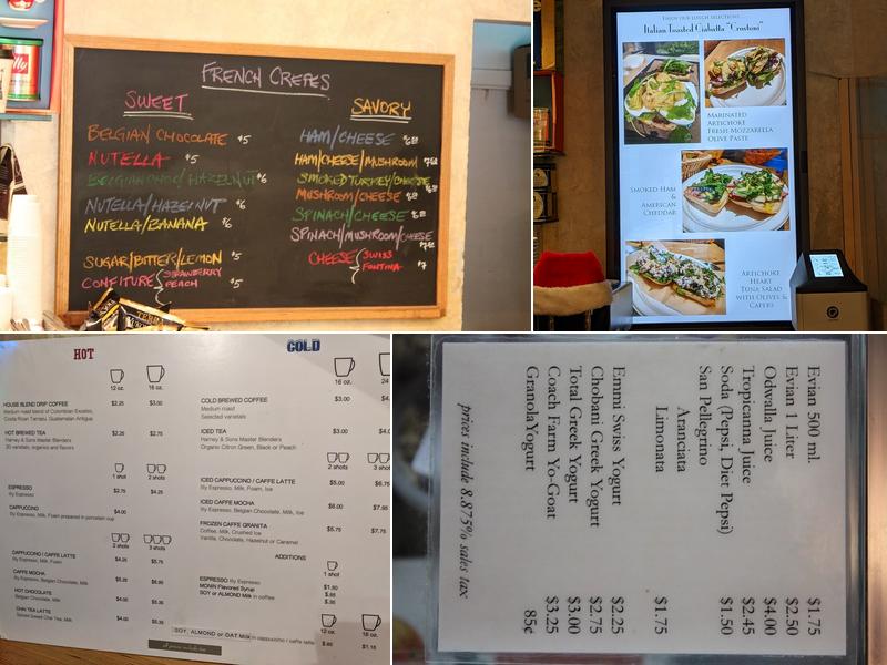 Manhattan Espresso Cafe Menu