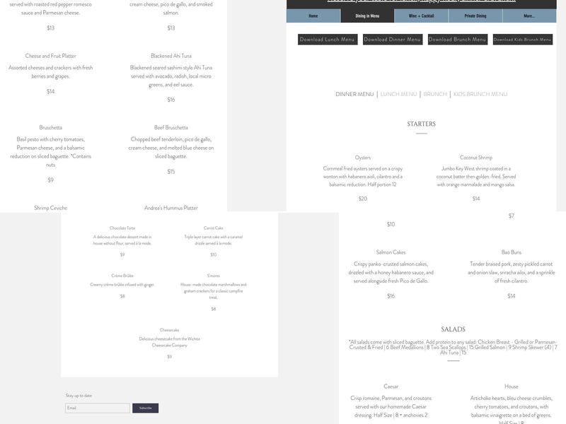 Wine Dive + Kitchen - Wichita Menu