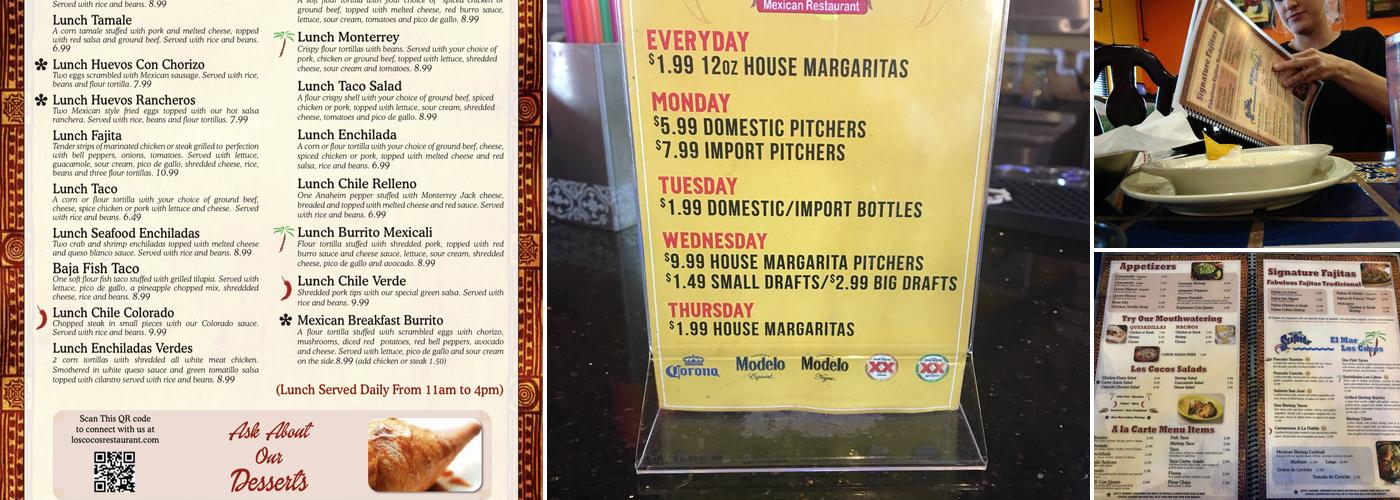 Los Cocos Menu