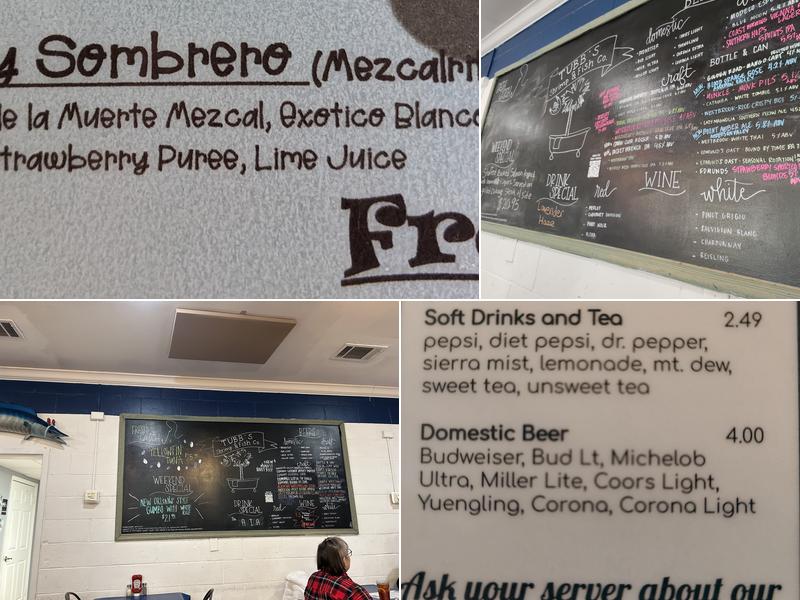 Tubb's Shrimp and Fish Co. Menu