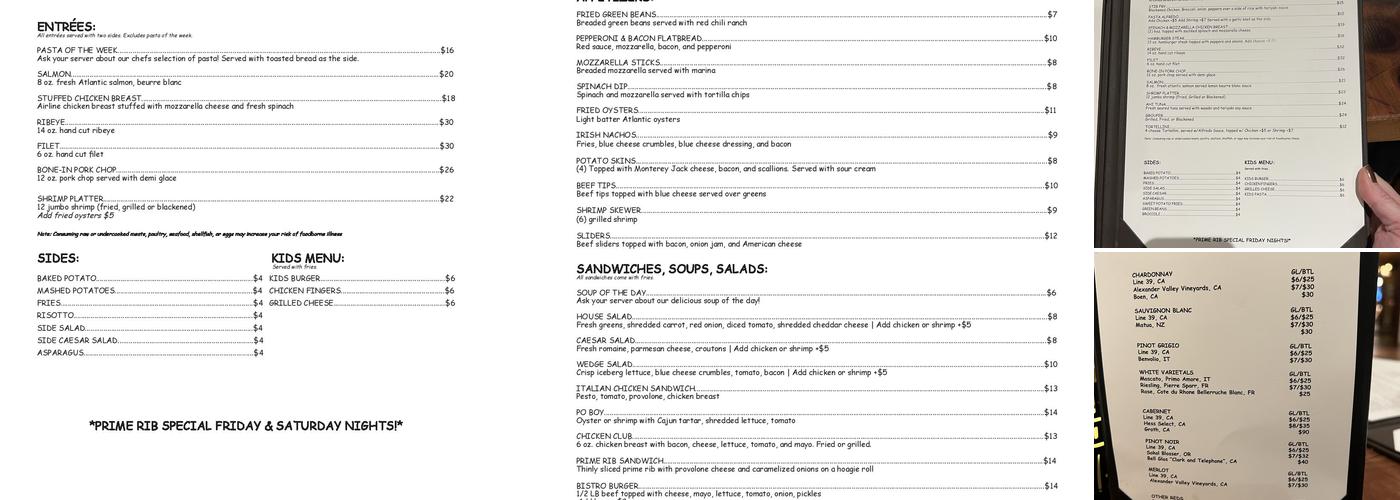 Lake City Bistro Menu