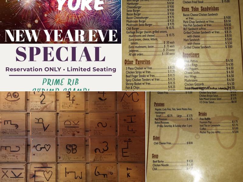 Oxen Yoke Inn Menu