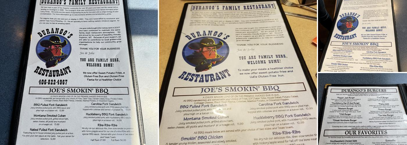 Durango's Menu