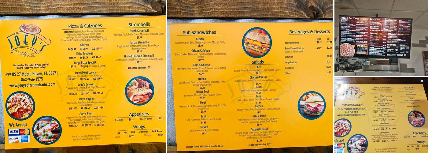 Joey's Pizza & Subs Menu
