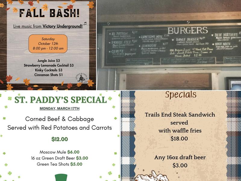 Open Range Grill Menu