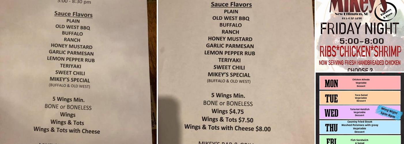 Mikey's Bar & Grill Menu