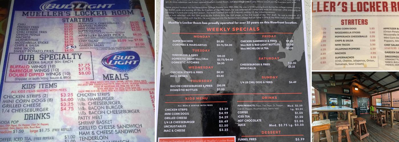 Mueller's Lockeroom Menu