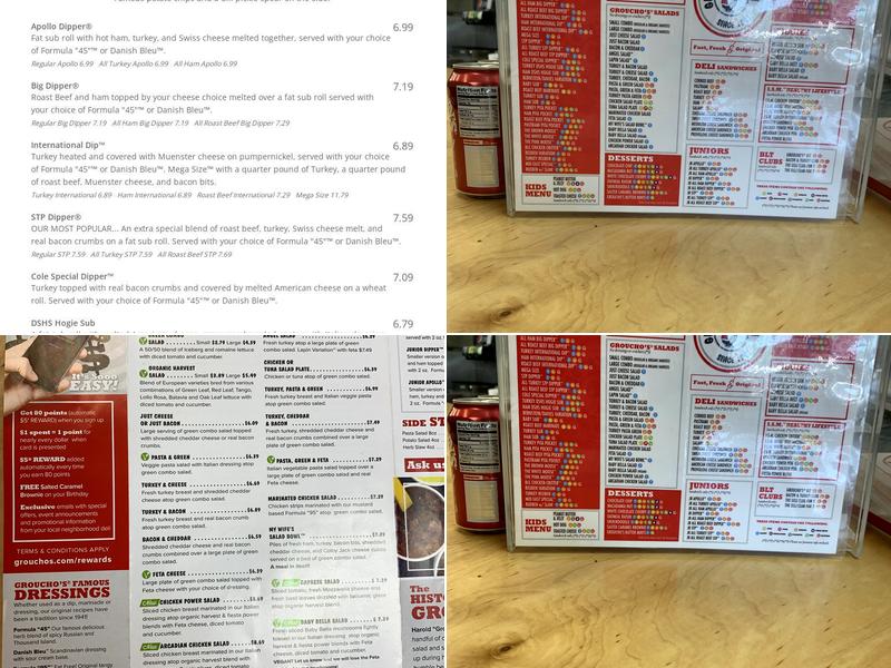 Groucho's Deli Menu