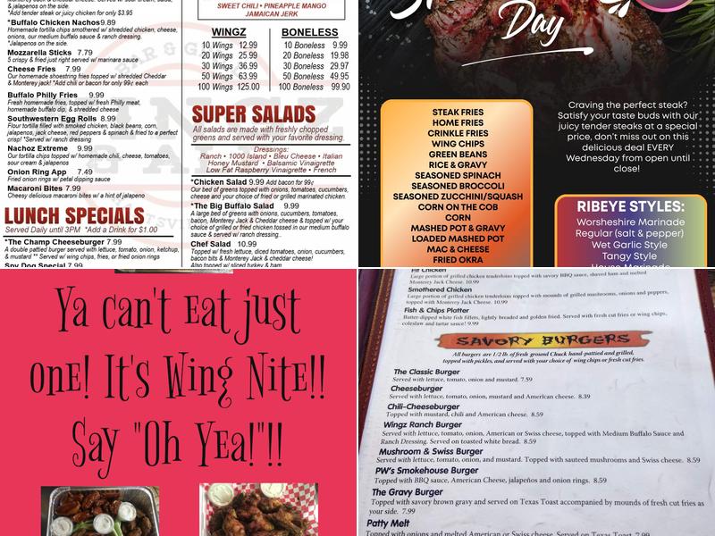 Wingz & Ale Menu