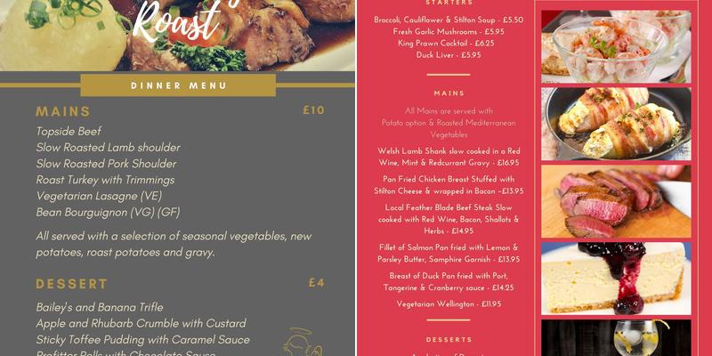 Angel Welshpool Ltd Menu