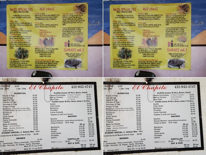 El Chapito Menu