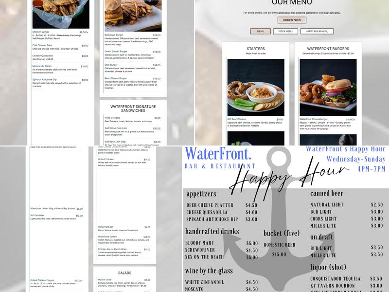 Waterfront Grill and Gathering Menu