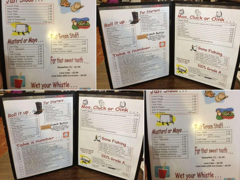 Isabella's Menu
