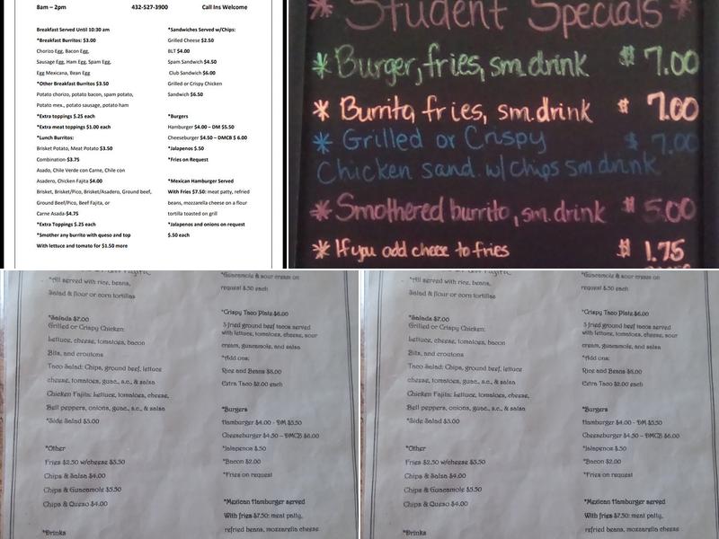 KBJ Burritos Menu