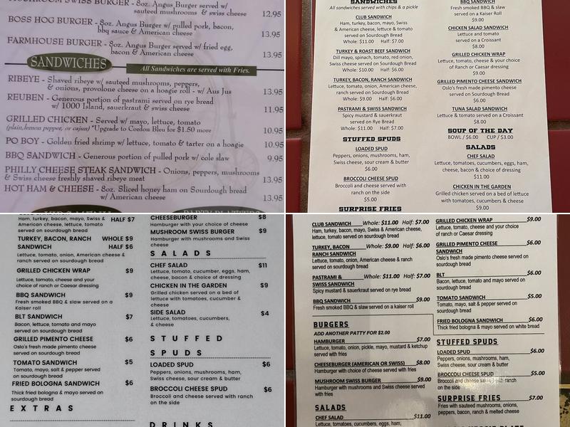 Oslo's Spirits and Grill Menu
