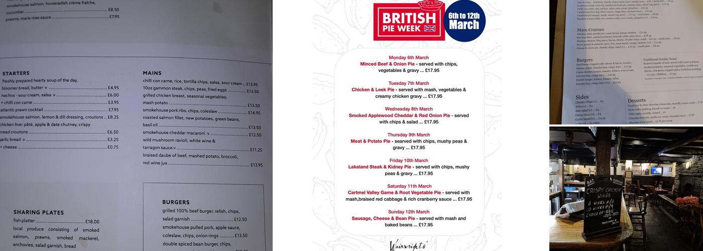 Wainwrights' Inn Menu