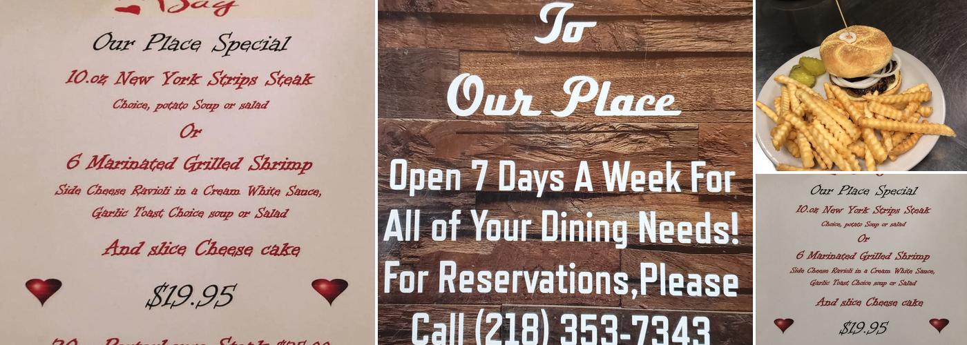 Our Place Inc Menu