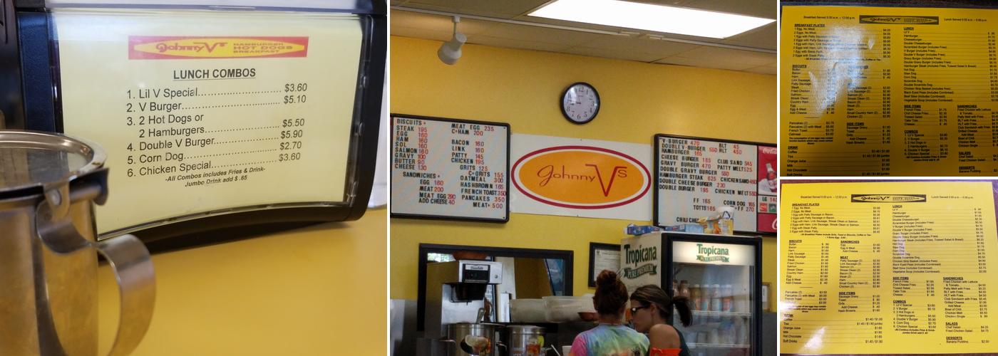 Johnny V's Restaurant Menu