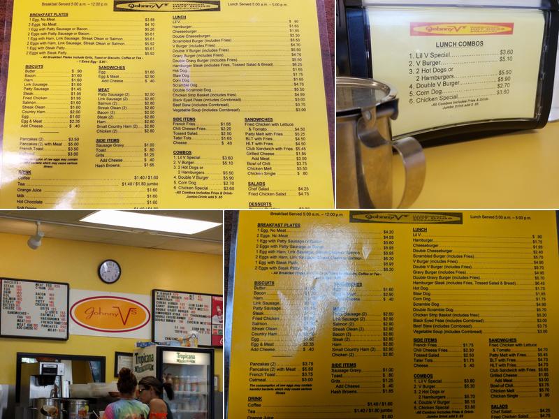Johnny V's Restaurant Menu