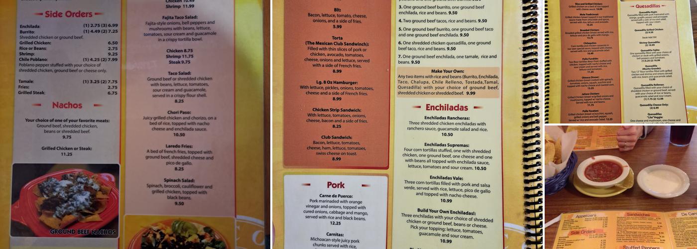 El Pacifico Menu