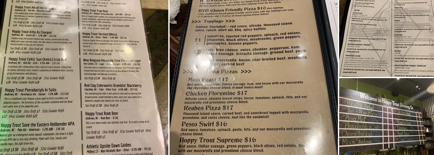 Hoppy Trout Brewing Company Menu