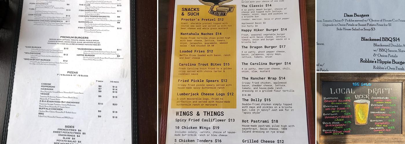 Quill's Canteen Menu