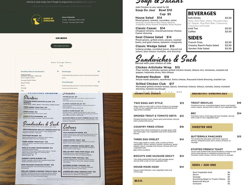 Hazel's Menu
