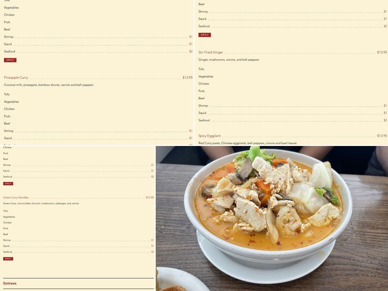 Planet Thai Menu