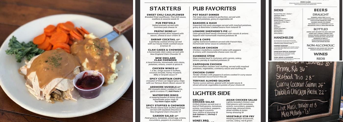 Chieftain Pub & Restaurant Menu