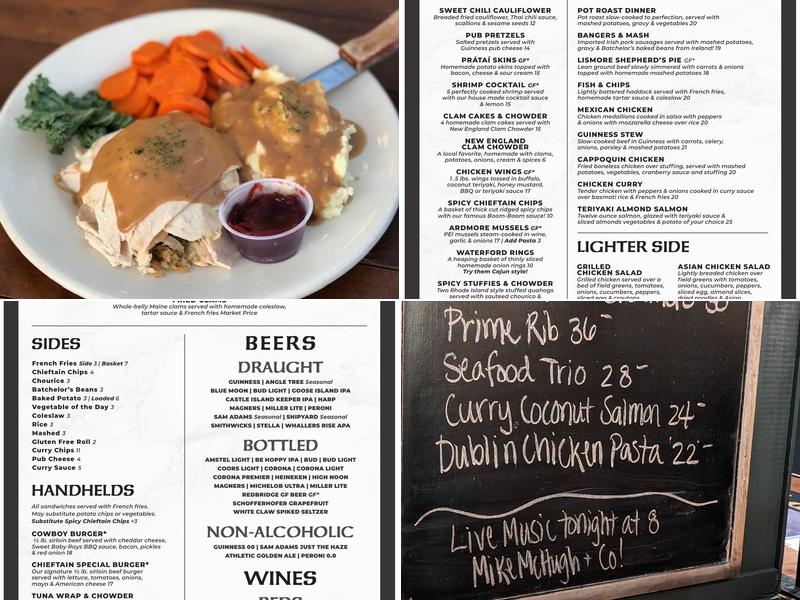 Chieftain Pub & Restaurant Menu