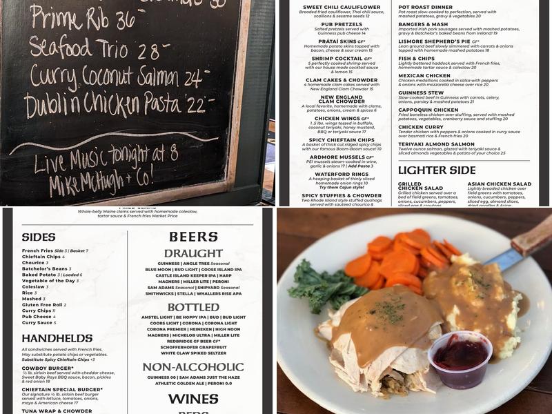 Chieftain Pub & Restaurant Menu