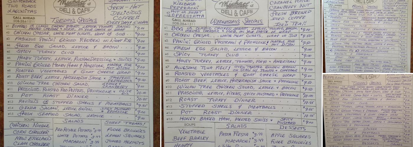 Michael's Deli & Cafe Menu