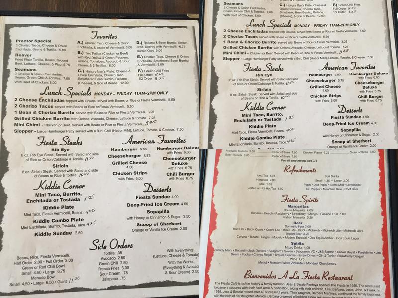 Fiesta Restaurant Menu