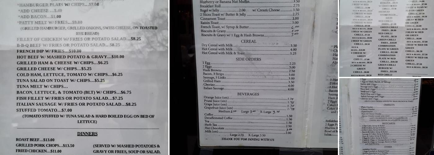 Alpine Rose Cafe Menu