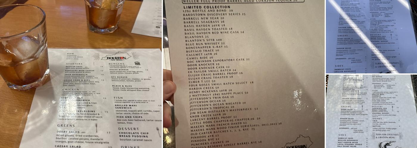 Bourbon On Main Menu