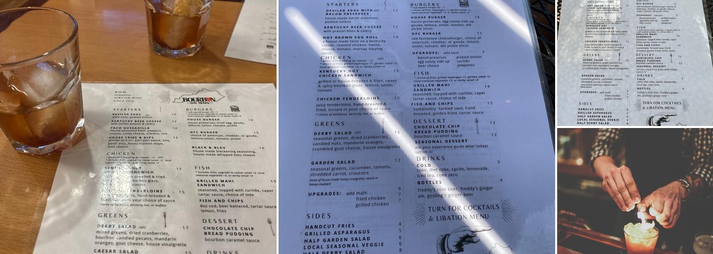 Bourbon On Main Menu