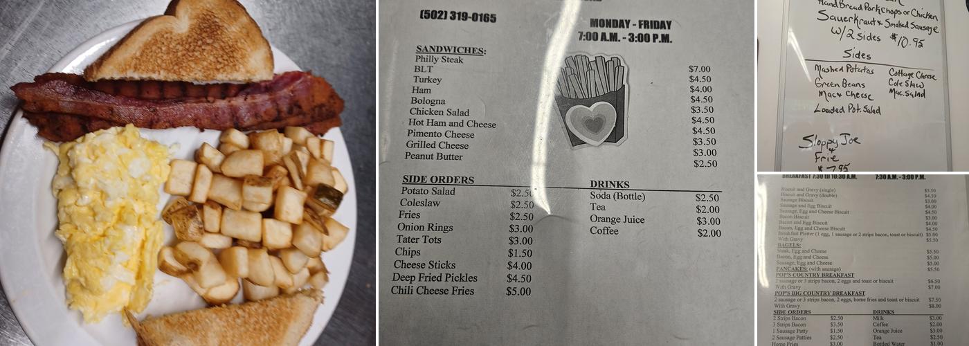 Pops And Son Diner Menu