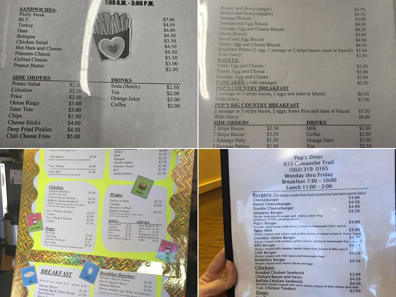 Pops And Son Diner Menu