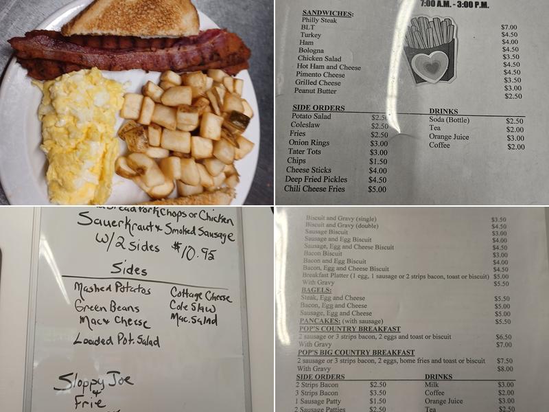 Pops And Son Diner Menu