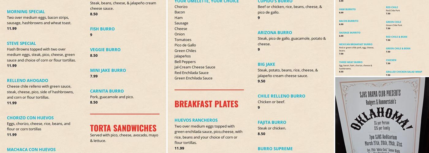 El Cupidos Express Menu
